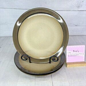 Sango ROMA SAGE 4814 Speckled Tan Farmhouse Ceramic 11 1/8" Dinner Plates Set 3